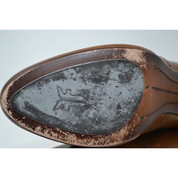 Frye 3476124 Marissa Slouch Heel Boots Size 8.5 M Brown leather‎ Buckle Mid Calf - Picture 13 of 16